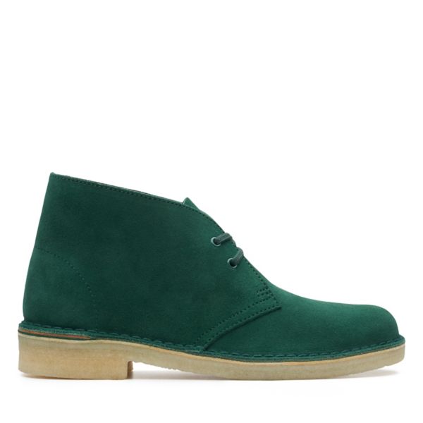 Clarks Womens Desert Boot Ankle Boots Green | UK-1594308